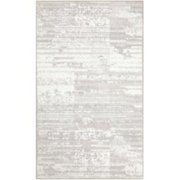 Wecon Home Alfombra de baño efecto vintage gris y blanco 70x120