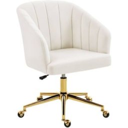 Homcom Silla de oficina 61x60x92.5 cm crema