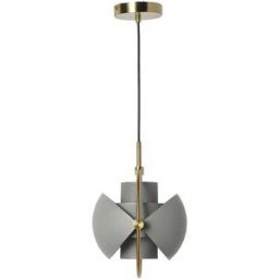 Alpinaluz Lámpara colgante dorada metal gris ø24 cm pantalla orientable