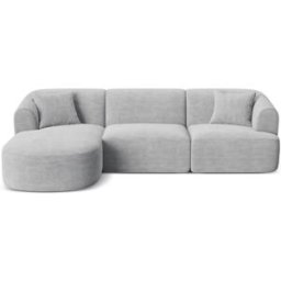 Cosmopolitan Design Sofá esquinero izquierdo modular 4 plazas pana plata