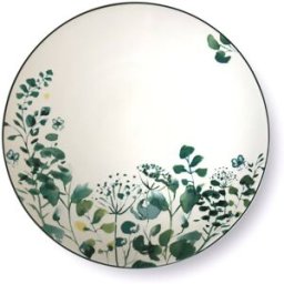 Medard de Noblat Plato llano (x6) gres blanco/verde