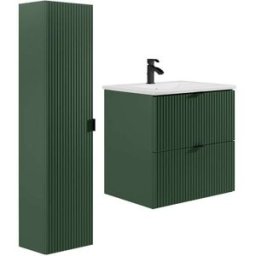 Unique Conjunto de baño madera verde