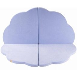 MeowBaby Alfombra de juego para niños, nube 160x160cm, terciopelo, azul claro