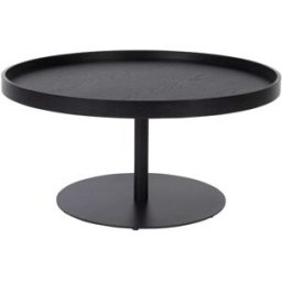 Drawer Mesa baja redonda de madera y metal ø70cm - negro