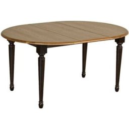 Robin des Bois Mesa redonda de roble con 1 extensión para 4/6 cubiertos negra