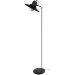 Tosel Lámpara pie alto articulado metal negro pantalla negro
