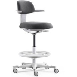 hjh OFFICE Silla de trabajo tela gris oscuro