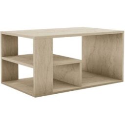 Calicosy Mesa de centro con estantes, decoración travertino l80 cm
