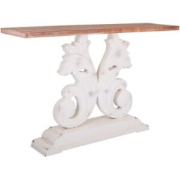 Wanderlust deco Recibidor-consola de madera tallada blanco 150x40x90