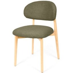 Koketto Home Silla de diseño envolvente en madera maciza color verde