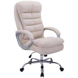 CLP Silla de oficina giratoria regulable en Tela Crema
