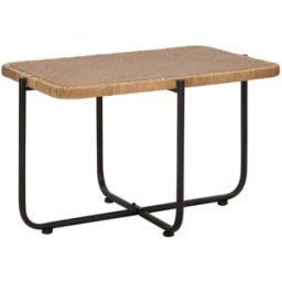 Mauro Ferretti Mesa de hierro y madera negra y marrón 75x55x46,5 cm