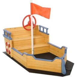 Outsunny Arenero infantil de madera 158x78x45.5 cm madera natural