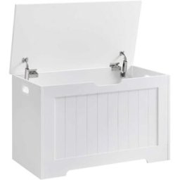 VASAGLE Banco zapatero de 40 x 76 x 48 cm de color blanco