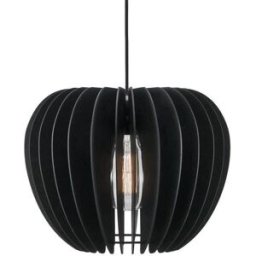 Nordlux Lámpara de techo colgante de madera negro con pantalla abierta ø38 cm