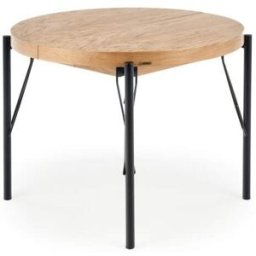 That's Write Mesa redonda extensible MDF chapado roble patas acero Ø100/300 cm