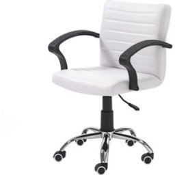 ORESTELUCHETTA Silla de oficina en polipiel blanca cm al.82/92 x l.57 x p.56