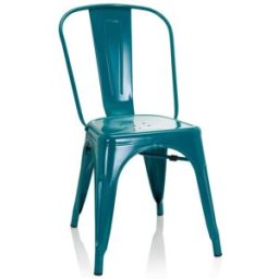 hjh OFFICE Silla de metal sin apoyabrazos azul petróleo