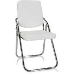 hjh OFFICE Silla de piel sintética blanco