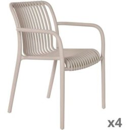 NIYLO Conjunto de 4 sillas de polipropileno color beige 56x57x78 cm