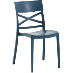 Fuori Conjunto de 6 sillas de resina para interior o exterior azul petróleo