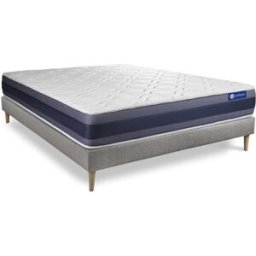 Actisom Somier gris + colchón con látex y espuma viscoelástica 120 x 190