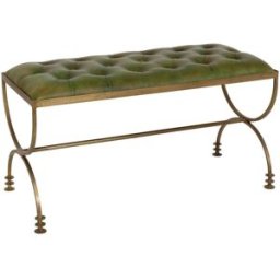 Wanderlust deco Banco de cuero verde 88x38x48h cm