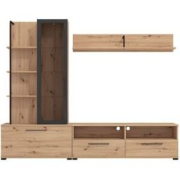 Unique Mueble de tv de pared madera color natural claro