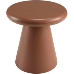MACABANE Mesa auxiliar redonda de madera pintada en color terracota d40cm