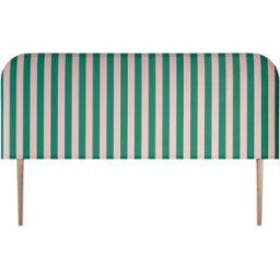 RNT by Really Nice Things Cabecero tapizado terciopelo a rayas verdes y rosas 190x97cm