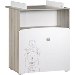 Baby Price Cambiador de madera blanco 2 puertas 97x76x66cm