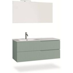 AQA DESIGN Mueble de baño bañera izquierda 4 piezas en mdf verde salvia