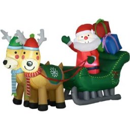 Homcom Decoración inflable de navidad 210x70x125 cm multicolor