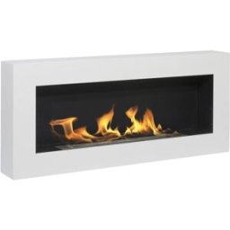 Chimenea de bioetanol divina fire de pared blanca l 90 x p 12 x h 40