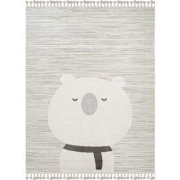 The Deco Factory Alfombra infantil texturizada oso blanco 160x230