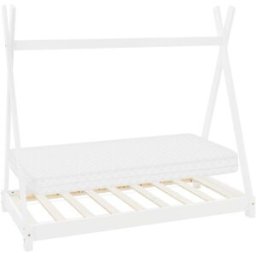 ML-Design Cama infantil tipi 70 x 140 cm color blanco con colchón espuma fría