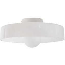 Beliani Lámpara de techo vidrio blanco