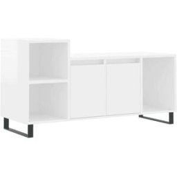 Maison Chic Mueble tv madera contrachapada blanco brillo 100x35x55 cm