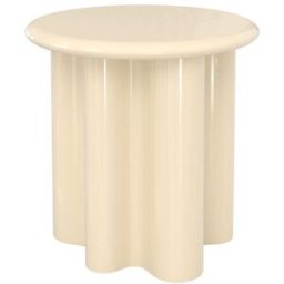 Maison Pavane Mesa auxiliar lacada en blanco roto, diámetro 50 cm