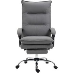 Maison Chic Silla de oficina gris de microfibra 74x66x121,5 cm.
