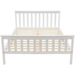 Meubles Cosy Cama infantil doble madera maciza blanca, minimalista, 140x200