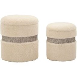 Mauro Ferretti Puf con recipiente para crema set 2 piezas cm ø 40x47-32x38
