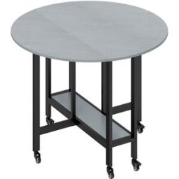 Homcom Mesa comedor plegable 100x100x75 cm gris cemento