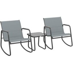 Outsunny Conjunto de bistró 79x61x78 cm gris