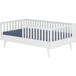 ID Kids Cama infantil montessori madera maciza blanco 90x190 cm