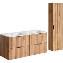 Petits meubles Conjunto mueble lavabo doble tableros de melamina y mdf madera