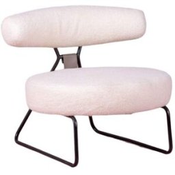 Nest dream Sillón de diseño tapizado en bouclé y patas, blanco
