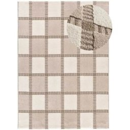 Atticgo Alfombra con relieve geométrica beige/blanco 200x290 cm