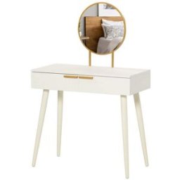 Homcom Tocador con espejo 80x40x123cm blanco