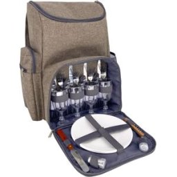 Les jardins de la comtesse Mochila de picnic "escapade" marrón para 4 personas